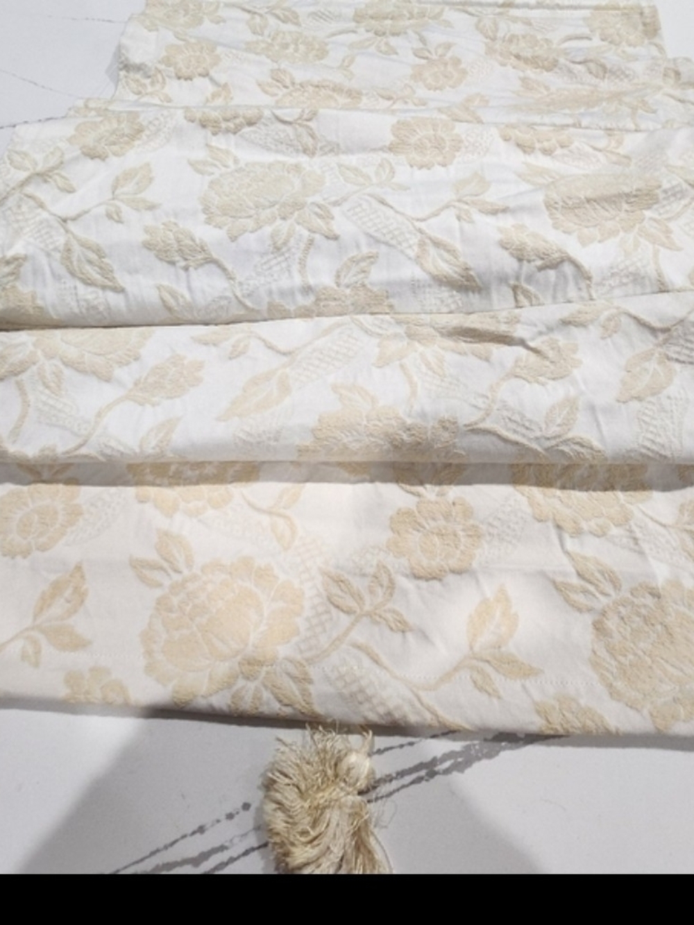 2 Pottery Barn Floral Jacquard Roman Shade with Tassel